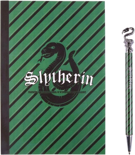 Notatnik A5 i długopis z motywem Slytherin
