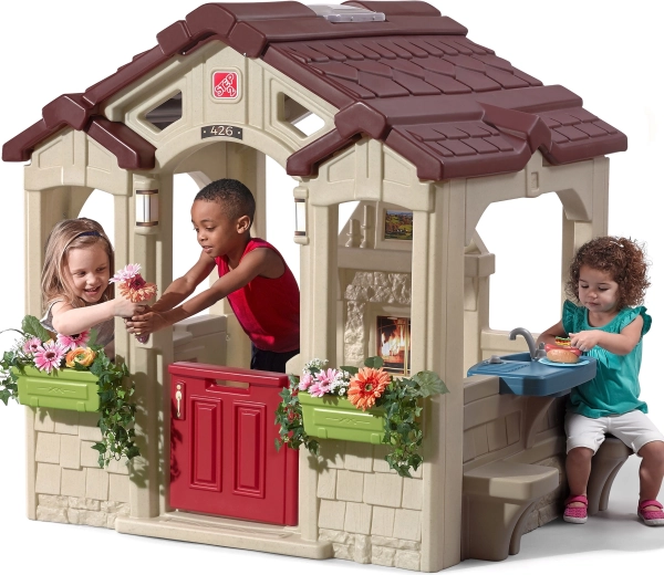 Ogrodowy domek z ławkami i kuchnią STEP2