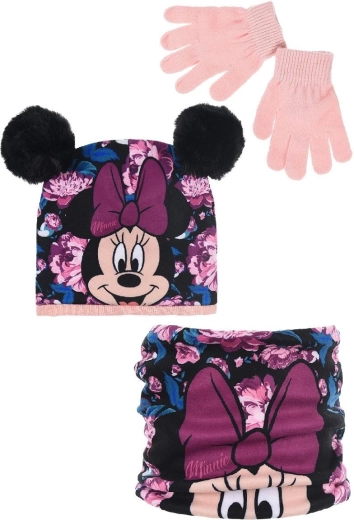 Minnie czapka, komin i rękawiczki