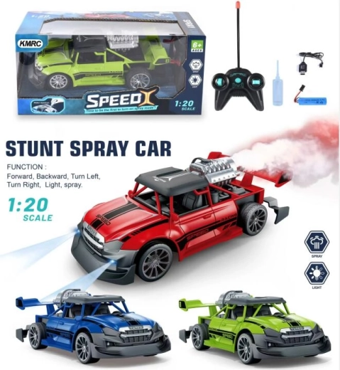 Zdalnie sterowane auto z efektem dymu i światłami