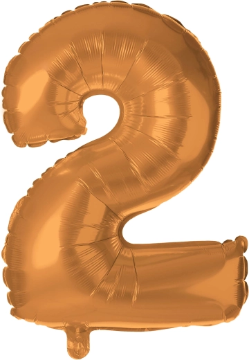 Balon foliowy cyfra 2 30 cm brązowy TORO