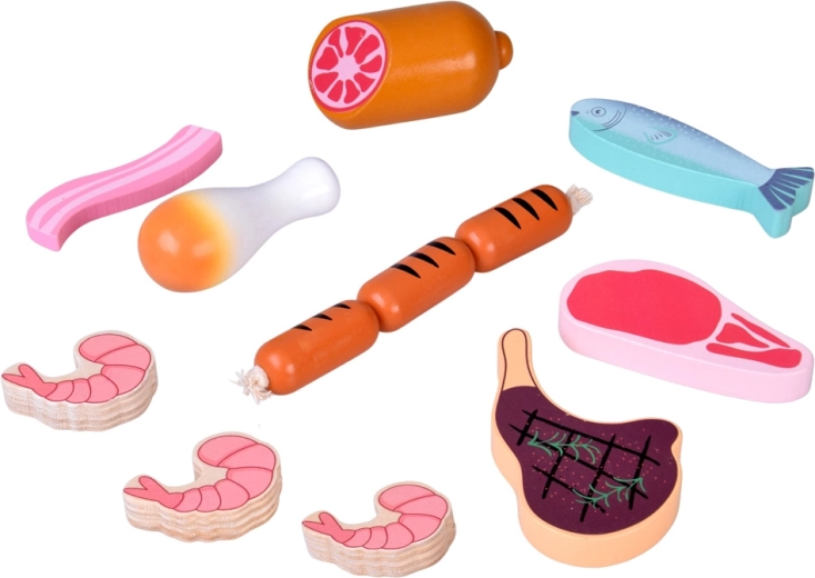 Realistyczny zestaw mięs i owoców morza