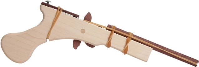 Fauna drewniany pistolet na gumki