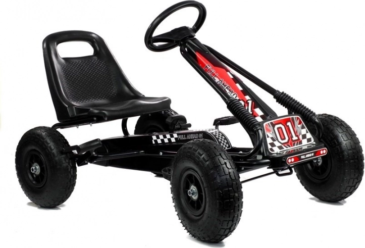 Gokart na pedały A-15 z pompowanymi kołami – czarny