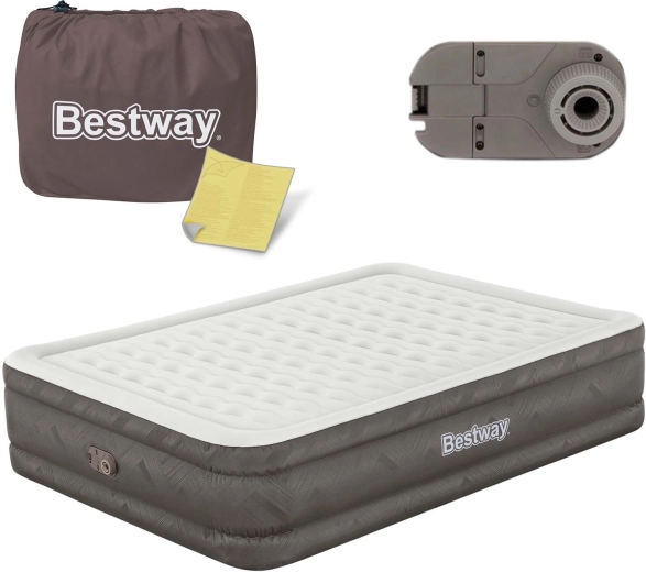 Materac dmuchany z wbudowaną pompką elektryczną 203 × 152 × 46 cm BESTWAY