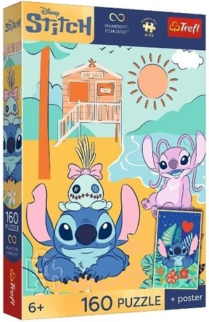 Puzzle Premium Plus Kids Stitch na fali 160 elementów