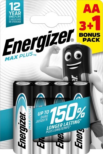 Energizer Max Plus AA baterie alkaliczne 3+1 gratis, 4 szt.