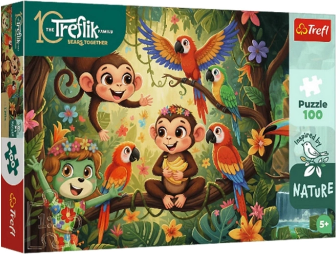 Puzzle Trefl Inspired By Nature Małpki i przyjaciele 100 elementów