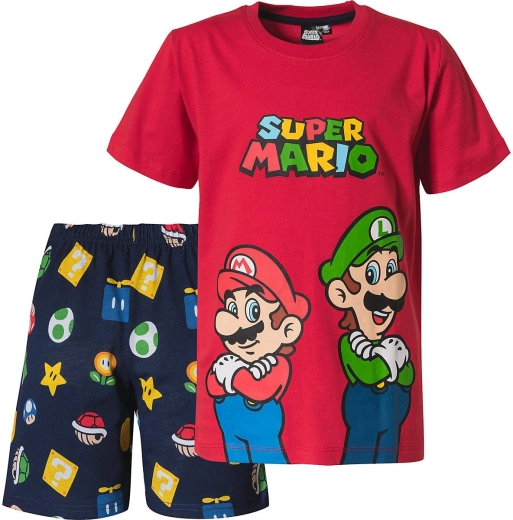 Dziecięca piżama Super Mario, czerwono-granatowa