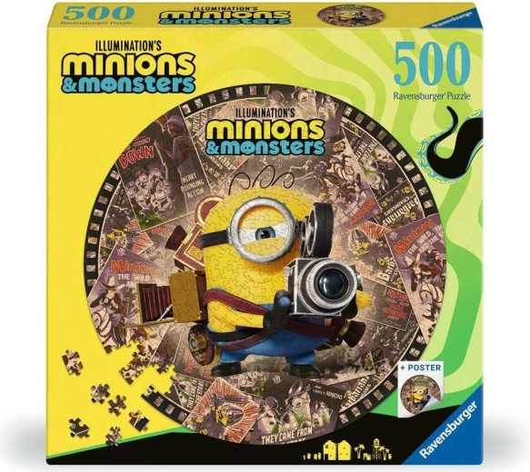 Ravensburger okrągłe puzzle Minionki i potwory 500 elementów