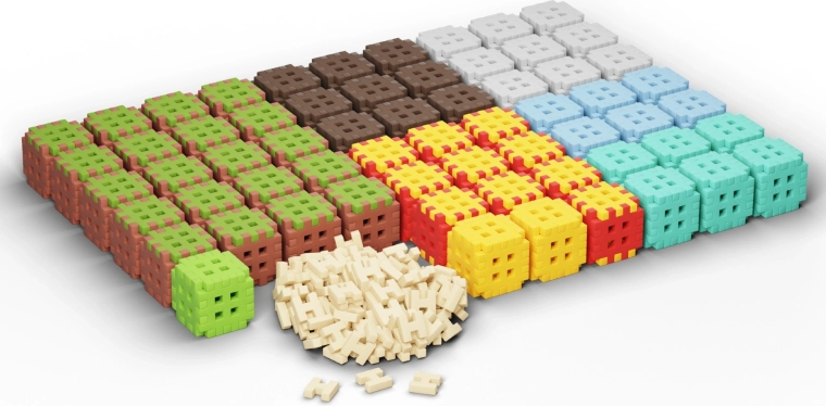 502 elementy i 124 łączniki do dużych budowli 3D