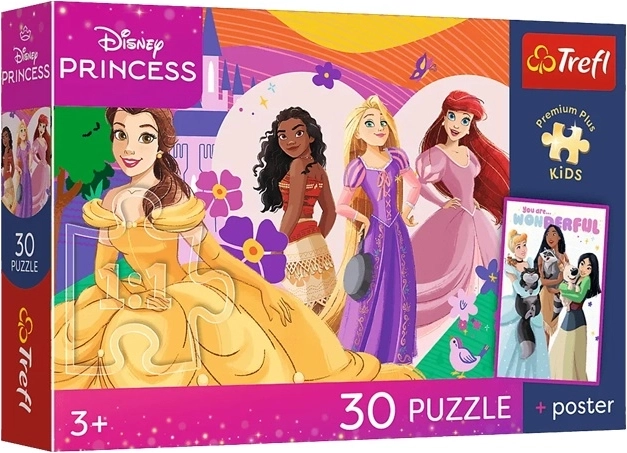 Puzzle Premium Plus Kids Disney księżniczki i przyjaźń 30 elementów