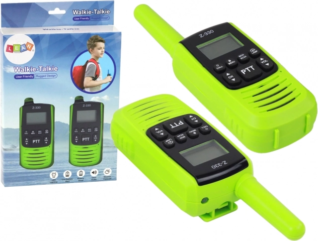 Kompaktowe zielone Walkie-Talkie z zasięgiem 3 km do komunikacji w podróży