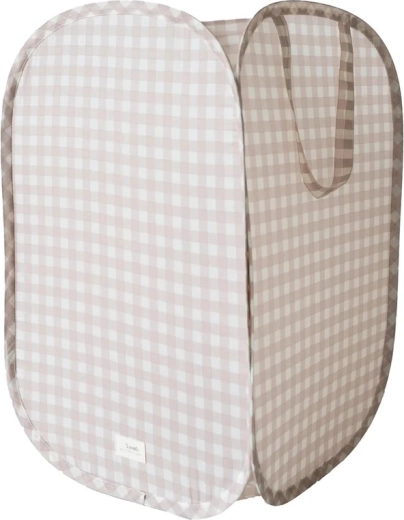 Składany kosz do przechowywania 3 Sprouts recycled gingham beige