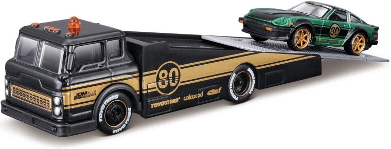 Maisto Design Elite Transport laweta z rampą i 1980 Datsun 280ZX 1:64