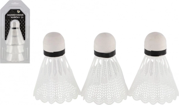 Lotki do badmintona białe 3 szt. plastikowe