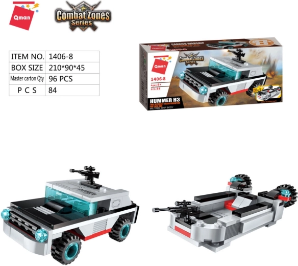 Qman Aircraft Carrier auto Hummer H3 2w1 klocki konstrukcyjne (84 elementy)