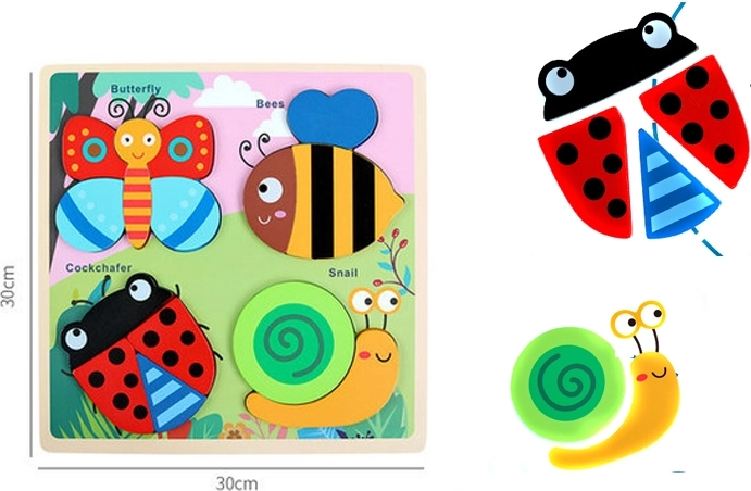 Drewniane puzzle – owadzi przyjaciele