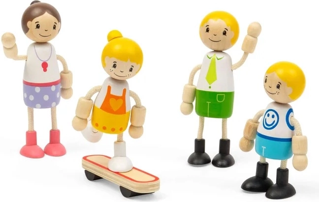Rodzinny zestaw 4 figurek wraz ze skateboardem