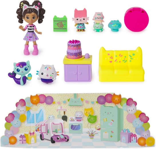 Barwna scena przyjęcia z akcesoriami