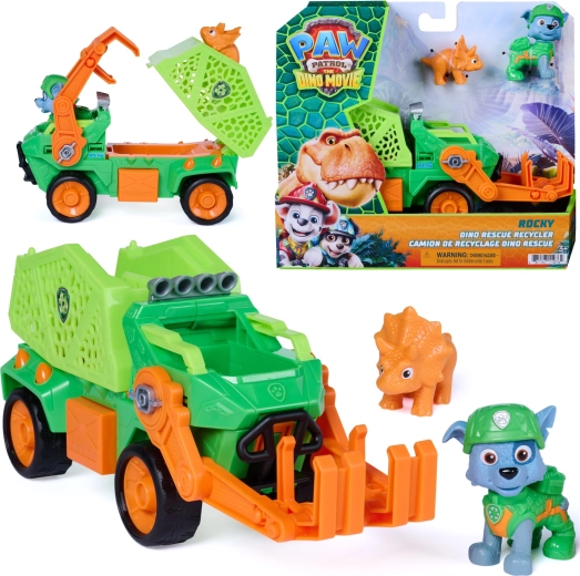 Spin Master Psi Patrol Dino Rescue – śmieciarka Rocky’ego z figurkami 23 cm