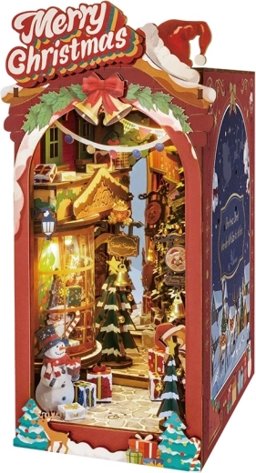 Ręcznie stworzona świąteczna uliczka Podpórka do książek