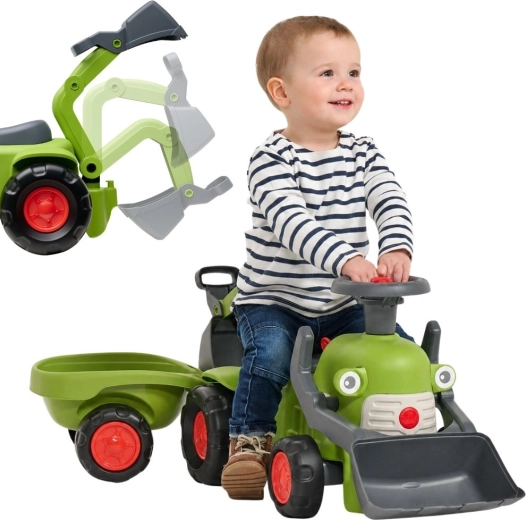 Falk dziecięcy traktor na pedały CLAAS z ładowaczem i przyczepą