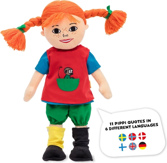Miękka mówiąca lalka Pippi Pończoszanka 40 cm