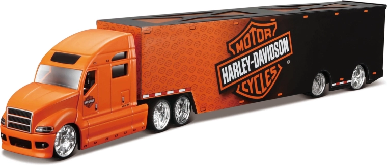 Maisto Harley-Davidson hauler czarno-pomarańczowy 1:64