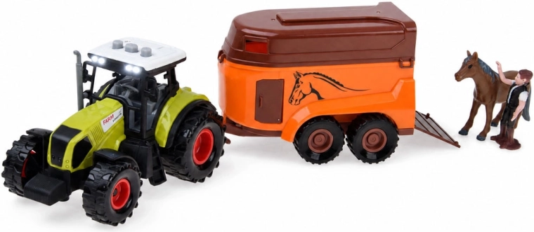 Traktor z przyczepą oraz efektami świetlnymi i dźwiękowymi