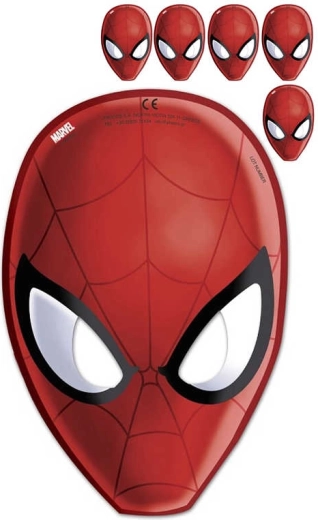 Maska karnawałowa Spider-Man 23 cm, zestaw 6 szt.