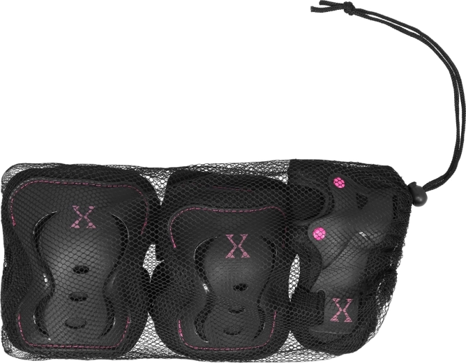 Zestaw ochraniaczy do sportów na rolkach NILS Extreme H320 czarno-różowy – XL