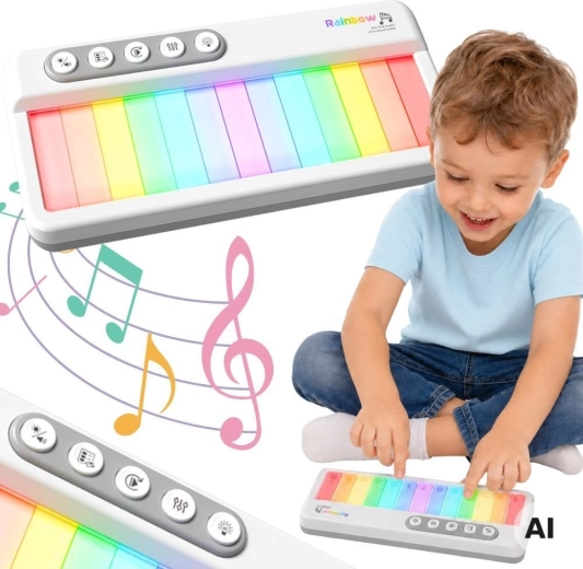 Woopie tęczowe dotykowe piano z podświetleniem i trybem nauki - 1 sztuka