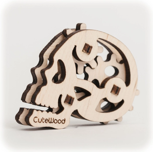 CuteWood drewniane puzzle 3D – czaszka