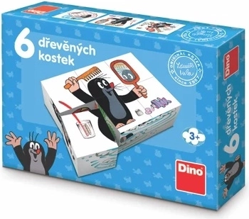 Dino drewniane obrazkowe klocki KRECIK 6 szt.