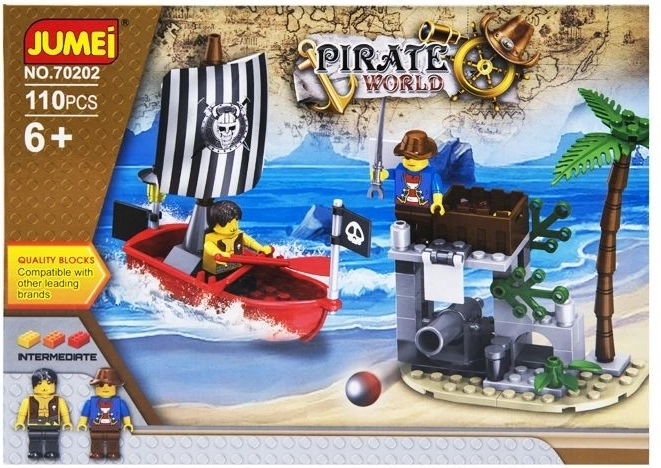 Klocki konstrukcyjne Jumei Pirate World 110 elementów, statek piracki i wieża strażnicza - 1 sztuka