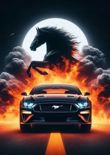 Norimpex malowanie diamentowe sportowy samochód Mustang 30 × 40 cm