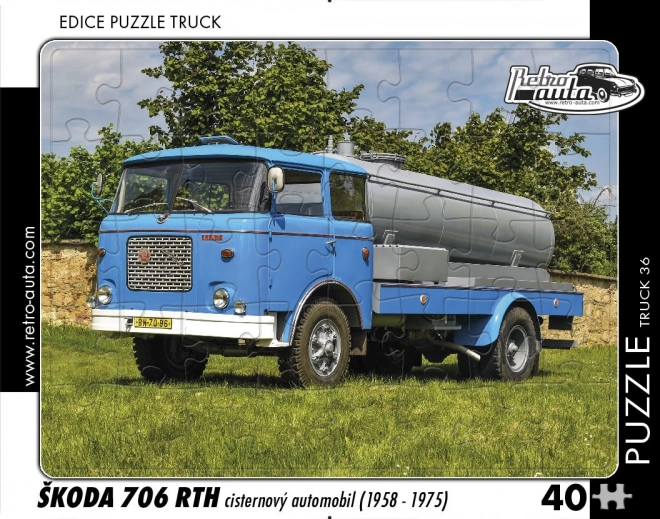 Retro-puzzle auta Škoda 706 RTH cysternowy samochód 40 elementów