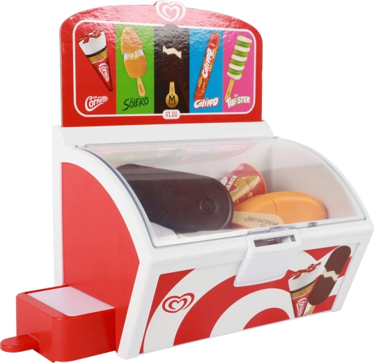 Realistyczna zamrażarka na lody z przezroczystą pokrywą