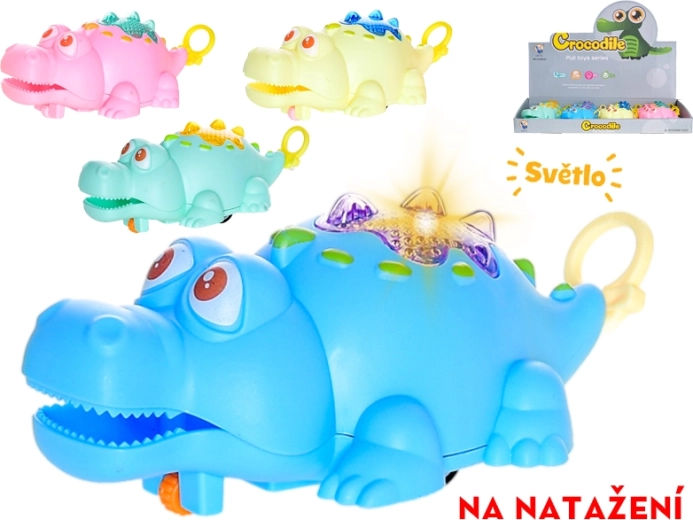 Nakrcany jeżdżący krokodyl ze światłem 11 cm