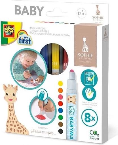 SES Creative my first flamastry żyrafa Sophie – zestaw 8 kolorów