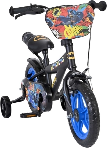 Rower dziecięcy 12" Batman z kółkami bocznymi i bidonem