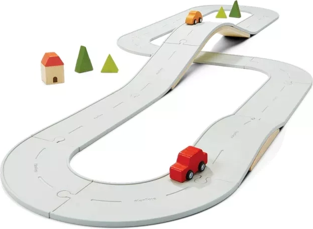 PlanToys dwustronny zestaw dróg i torów