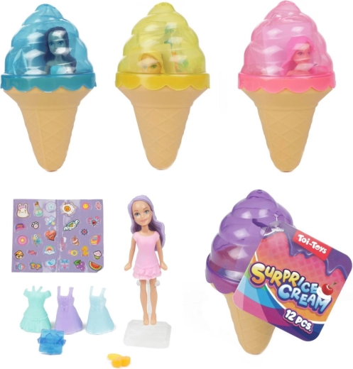 Mini laleczka w lodach z akcesoriami 12 cm - 1 sztuka