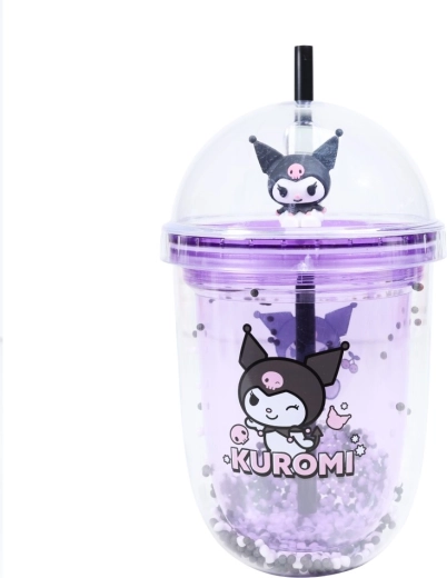Kubek tumbler Kuromi boba ze słomką