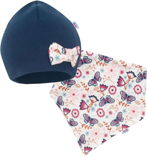 Dziecięca czapeczka i chustka na szyję New Baby Missy niebieska