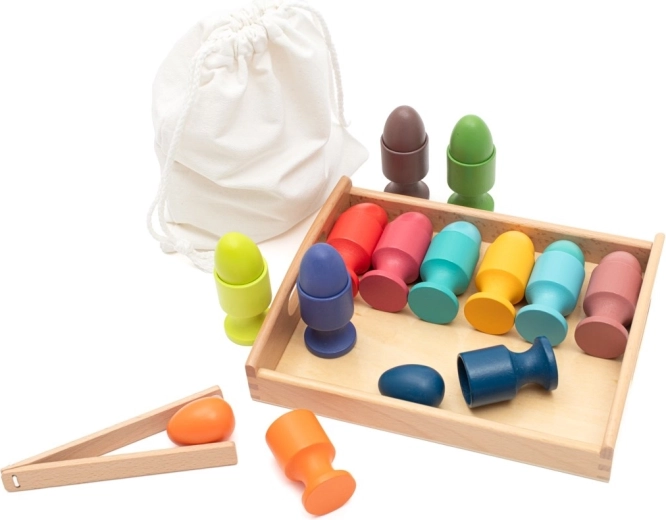 Drewniana układanka jajeczka Montessori BABY MIX