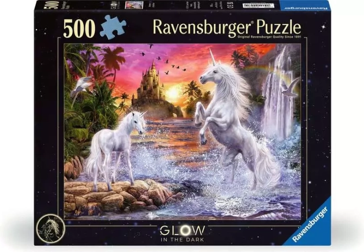 Ravensburger świecące puzzle Jednorożce nad rzeką 500 elementów