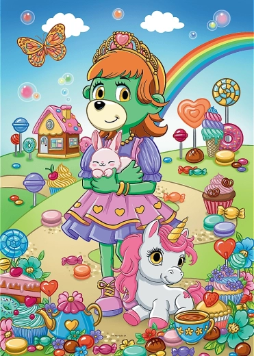 Puzzle z brokatem Rodzina Treflików 100 elementów