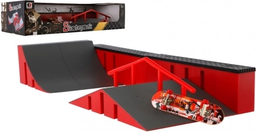 Mini skatepark z fingerboardem, plastikowy zestaw